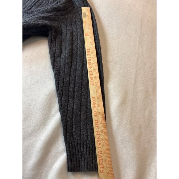 Davis & Squire L 100% Lambswool Mens Gray Cable Knit Pullover Sweater - Picture 9 of 14